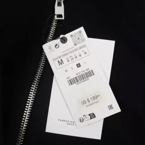 ZARA • Black Manteca Wool Bomber Jacket Coat Made In Italy - Picture 6 of 7